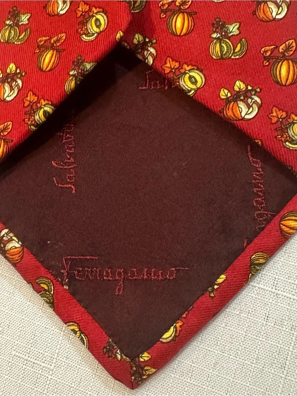 Salvatore Ferragamo Pumpkin Harvest Silk Tie